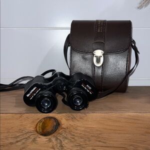 Vintage Bell & Howell 8 X 30 Binoculars with Brown Leather Case